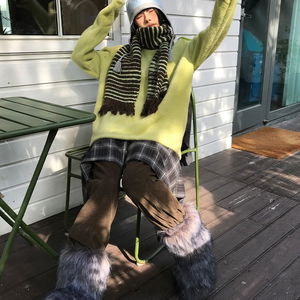 ZIP-NECK BRUSH KNIT (3color)