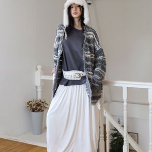 루즈 펌킨 드레이프 스커트