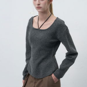 WOMAN 스트랩 니트 풀오버