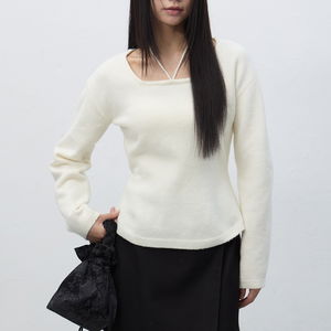 WOMAN 스트랩 니트 풀오버