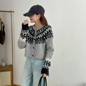 노르딕 크롭 가디건