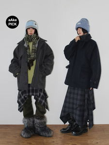 HIGH-NECK HALF COAT (3color)