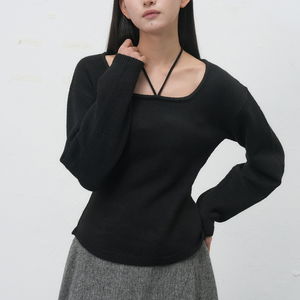 WOMAN 스트랩 니트 풀오버