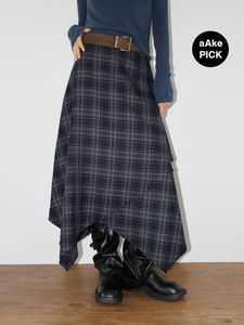 FLOW PLAID CHECK SKIRT