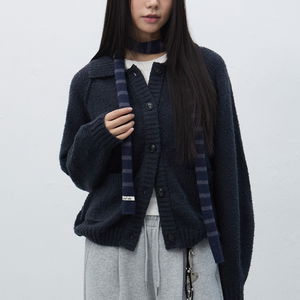 WOMAN 부클 카라 포켓 가디건