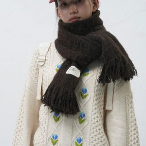 WOMAN 플라워 케이블 니트 풀오버