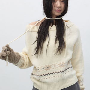 WOMAN 스노우 와이드 보트넥 풀오버