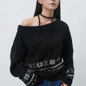 WOMAN 스노우 와이드 보트넥 풀오버