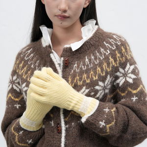 WOMAN 핑거홀 레이스 니트 글로브