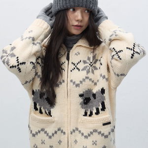 WOMAN 울 블랜드 코위찬 니트 점퍼