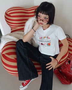 Heychu Kitsch Printing Short Sleeve T-shirt