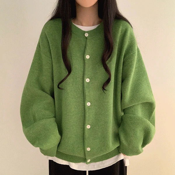 男女通用喀什米爾圓領長版針織外套