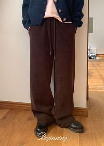 燈芯絨休閒寬褲