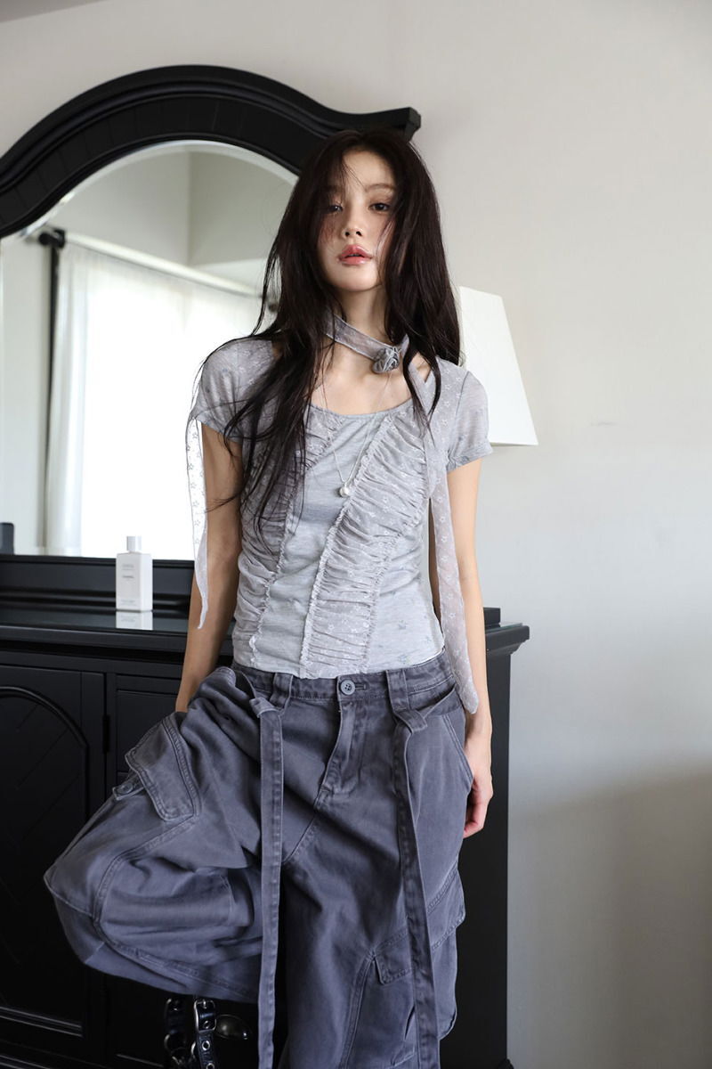 플라워 스카프 셔링 티 (당일 출고)