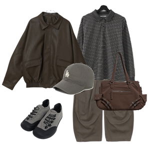 팬츠,긴팔티,자켓 코디