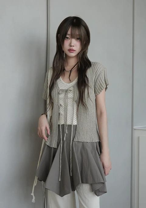 코이나 리본 니트가디건