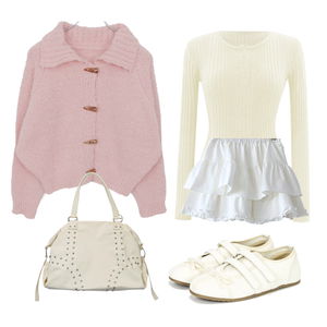 니트,가디건&베스트,스커트 코디