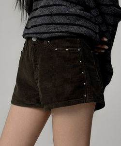 Tsubaru Corduroy Stud Shorts