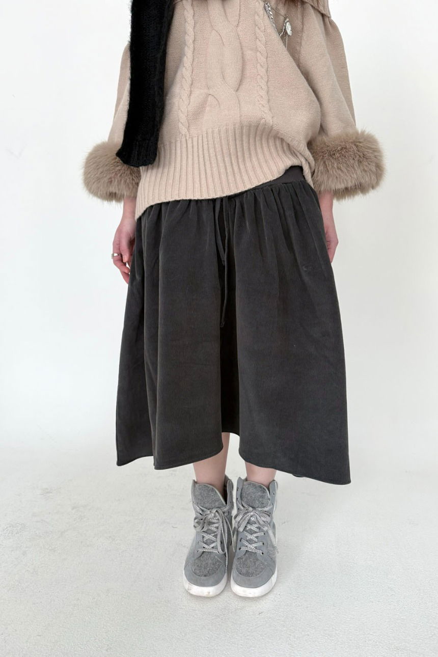 cord mood draw skirt
