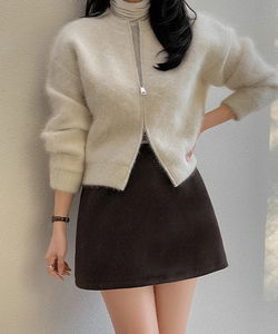 Muire Guest Look Basic Wool A-Line Mini Skirt