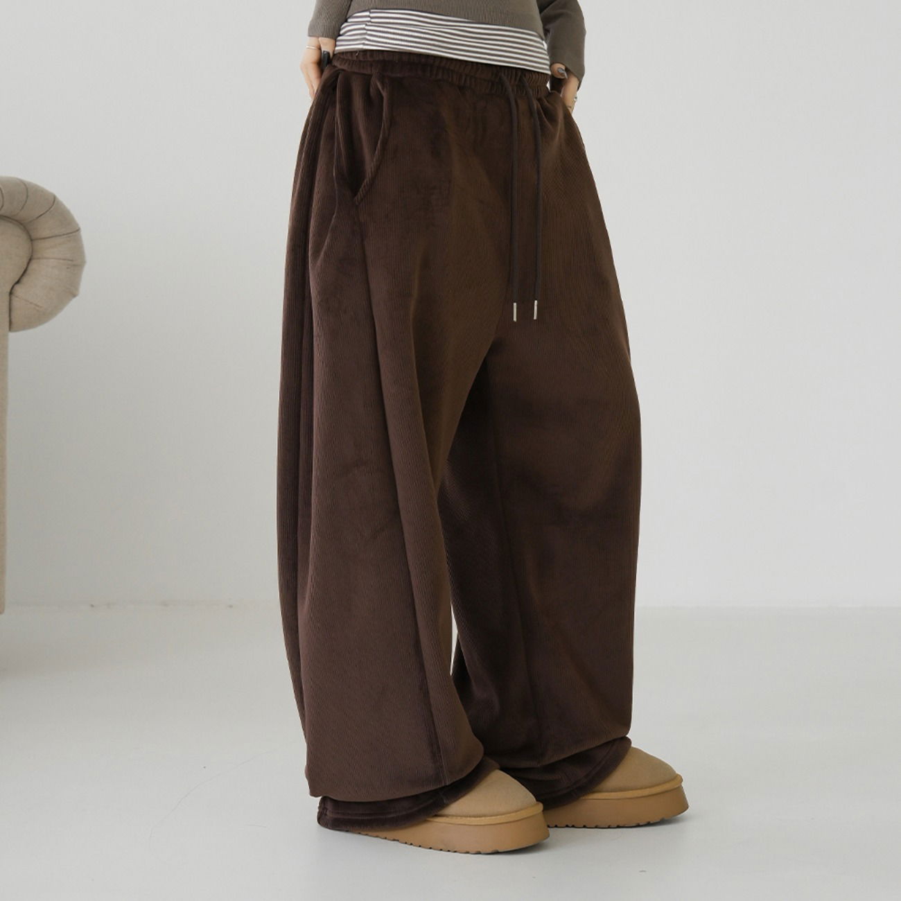 寬鬆休閒燈芯絨長褲