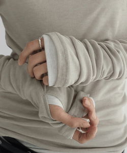 워븐 워머 텐셀 울 긴소매 티셔츠