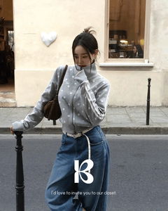 Kitty Dot Track Two-Way Fleece Zip-Up