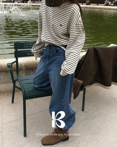 라부 스트라이프 맨투맨