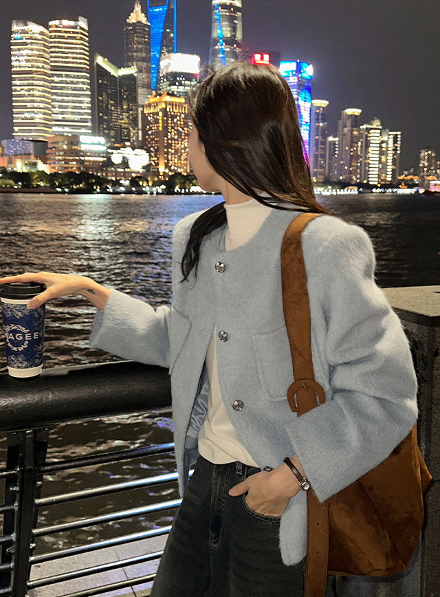 다루이 라운드넥 헤어리 자켓 84629