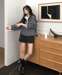 休閒舒適刷毛短褲