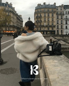 立領毛絨寬鬆外套