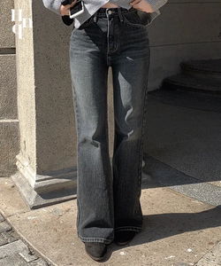 休閒風部落腰帶寬版牛仔長褲