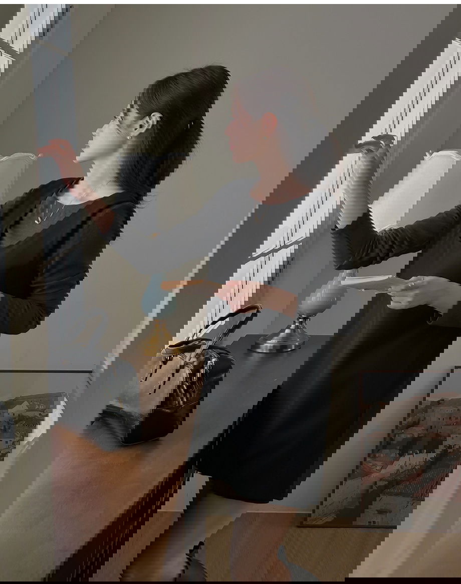 네브리빌 스판 보트넥 티셔츠 뷔스티에 투피스 세트