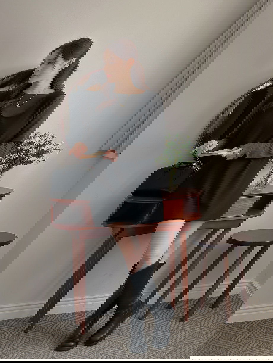 네브리빌 스판 보트넥 티셔츠 뷔스티에 투피스 세트