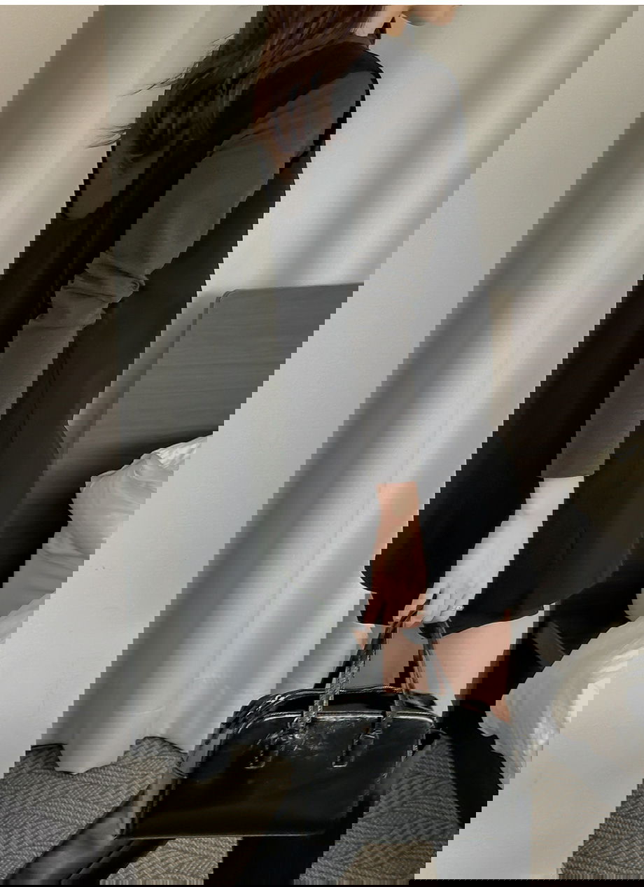 네브리빌 스판 보트넥 티셔츠 뷔스티에 투피스 세트