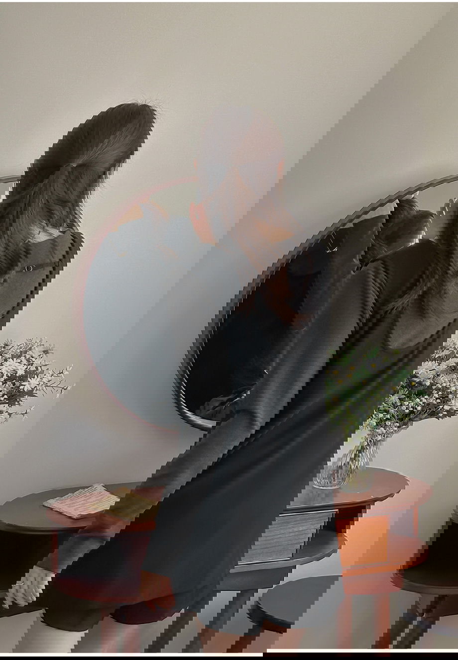 네브리빌 스판 보트넥 티셔츠 뷔스티에 투피스 세트