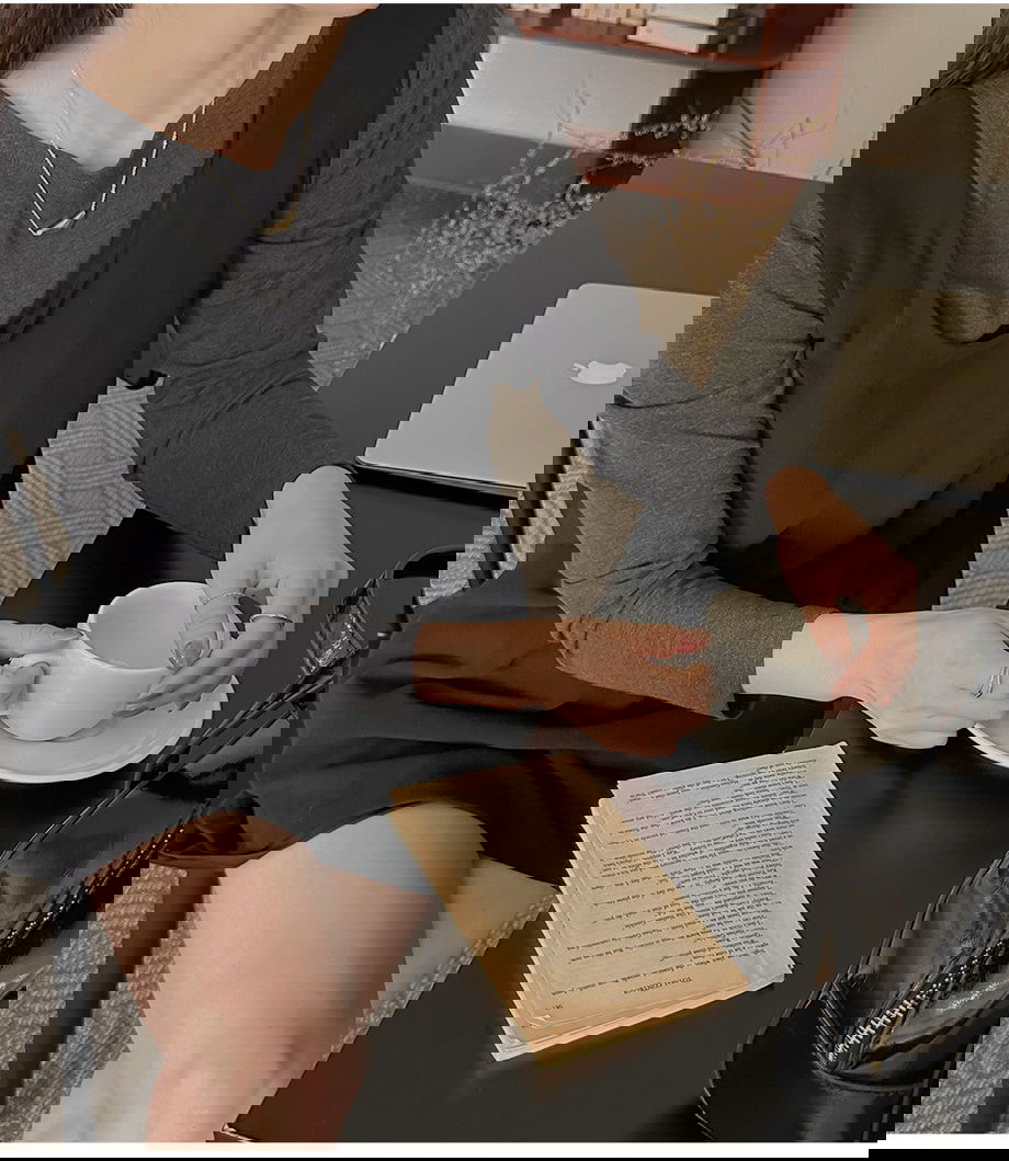 네브리빌 스판 보트넥 티셔츠 뷔스티에 투피스 세트