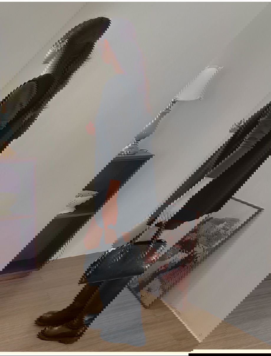 네브리빌 스판 보트넥 티셔츠 뷔스티에 투피스 세트