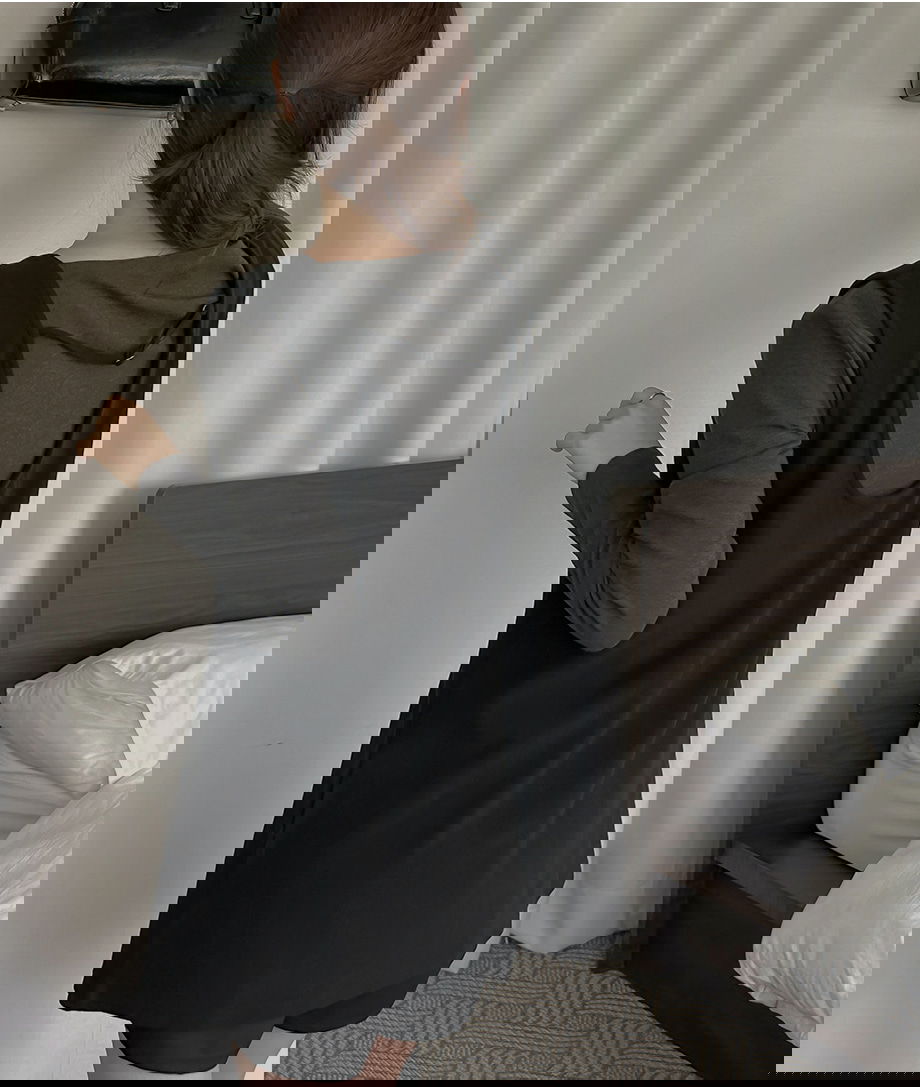 네브리빌 스판 보트넥 티셔츠 뷔스티에 투피스 세트