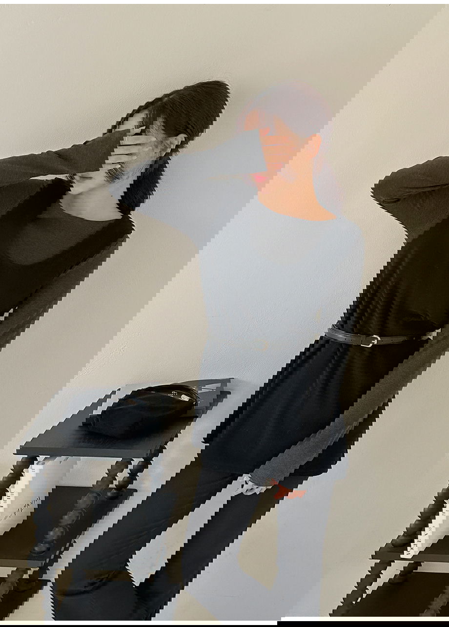 네브리빌 스판 보트넥 티셔츠 뷔스티에 투피스 세트