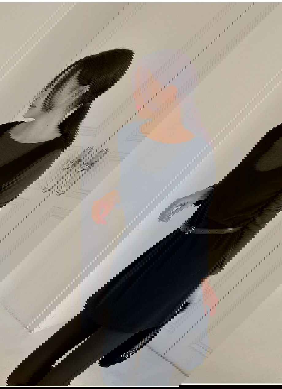 네브리빌 스판 보트넥 티셔츠 뷔스티에 투피스 세트