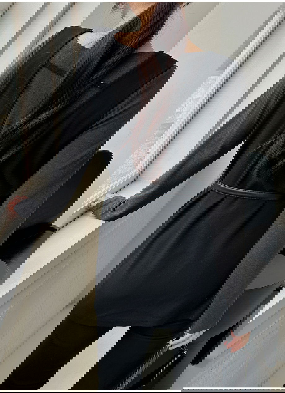 네브리빌 스판 보트넥 티셔츠 뷔스티에 투피스 세트