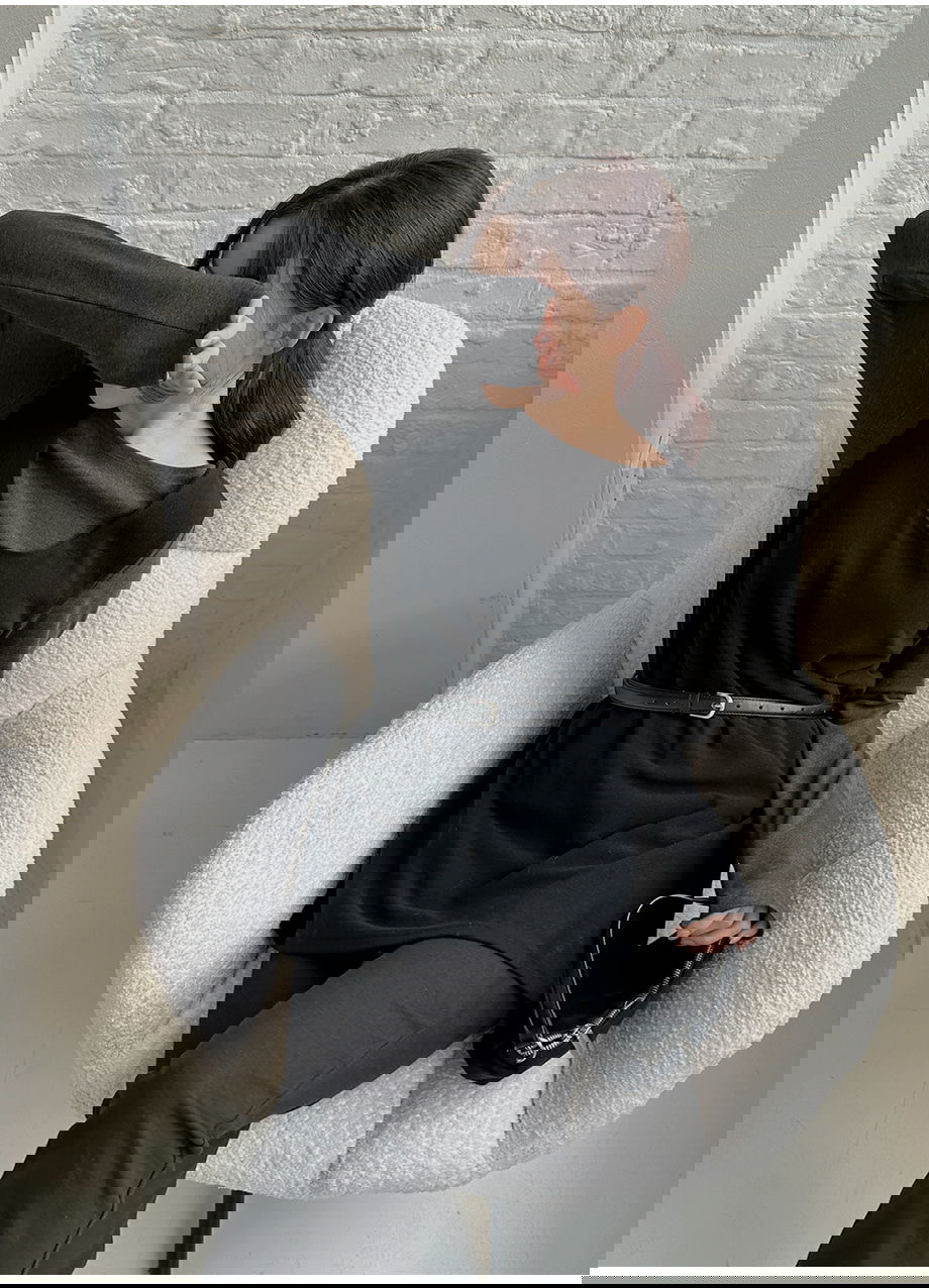 네브리빌 스판 보트넥 티셔츠 뷔스티에 투피스 세트