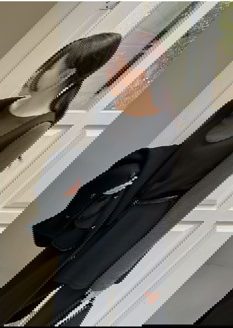 네브리빌 스판 보트넥 티셔츠 뷔스티에 투피스 세트