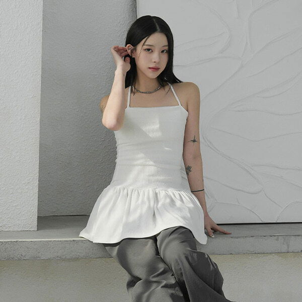 Widia Halter Frill Dress