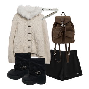 ショートパンツ,カーディガン/ベスト,ブーツ 코디