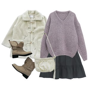 コート,スカート,ニット 코디