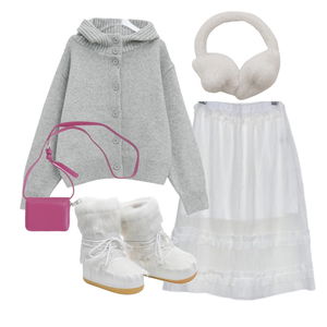 スカート,カーディガン/ベスト,ブーツ 코디