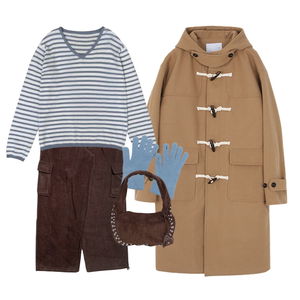 大衣,長褲,針織衫 코디