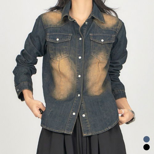 修身水洗牛仔襯衫SH029